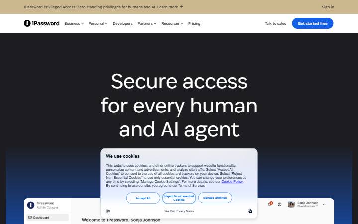 1password.com homepage as measured on October 21, 2026