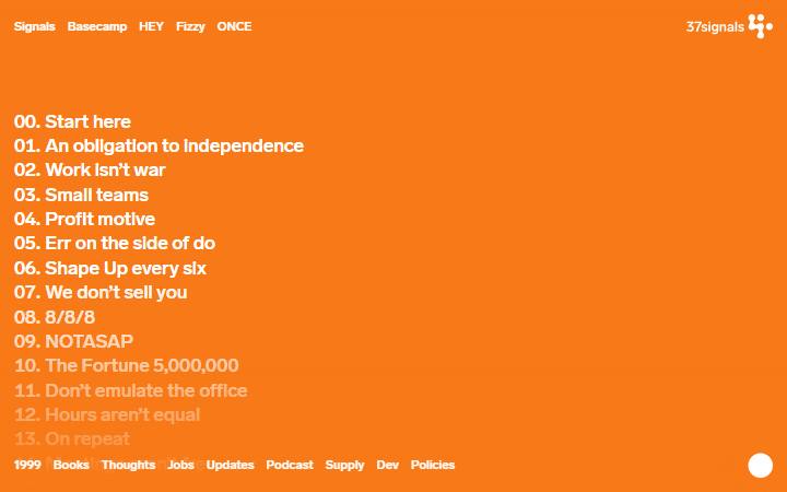 37signals.com homepage as measured on October 21, 2026