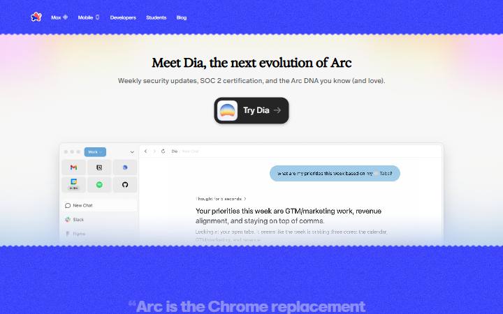 arc.net homepage as measured on October 21, 2026