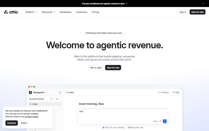 attio.com homepage as measured on October 21, 2026