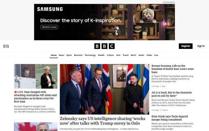 bbc.com homepage