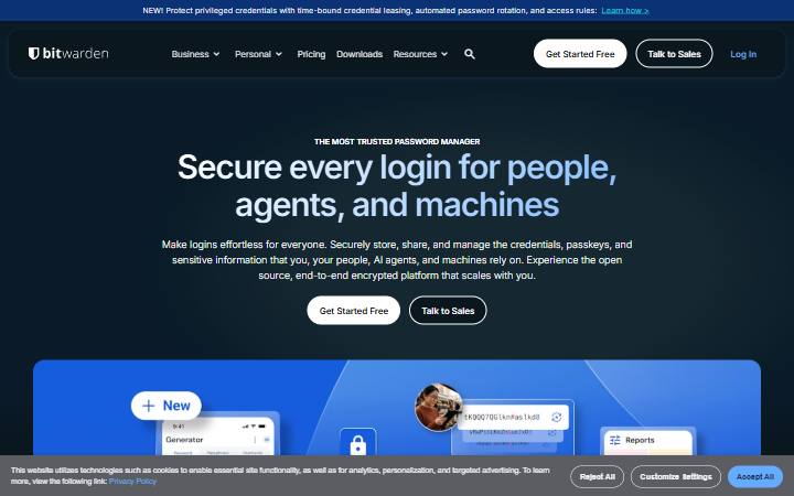 bitwarden.com homepage as measured on October 21, 2026