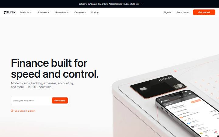 brex.com homepage as measured on October 21, 2026