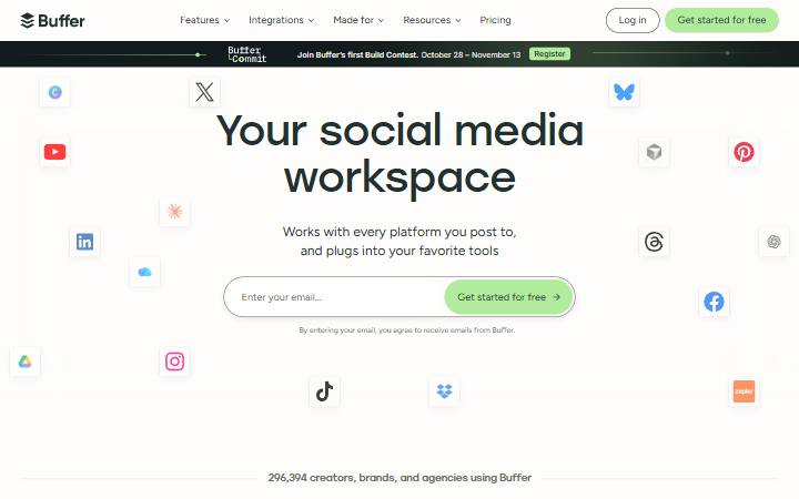buffer.com homepage as measured on October 21, 2026