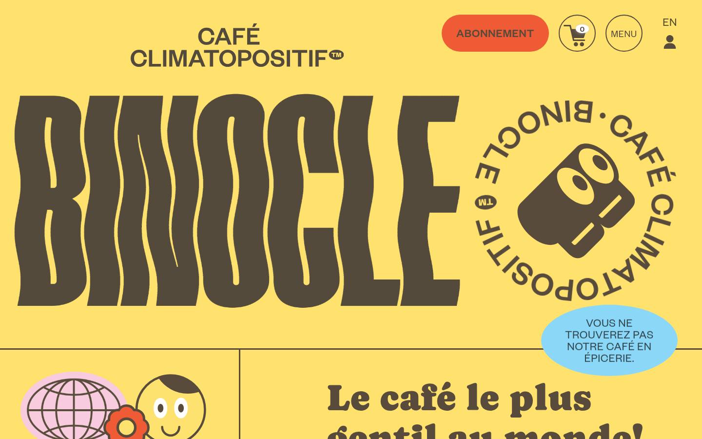 Café Binocle website (cafebinocle.com) as measured on October 31, 2026
