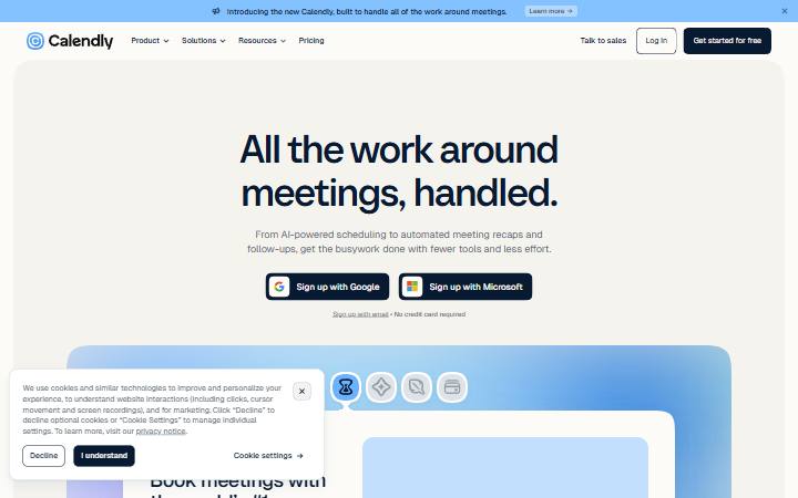 calendly.com homepage