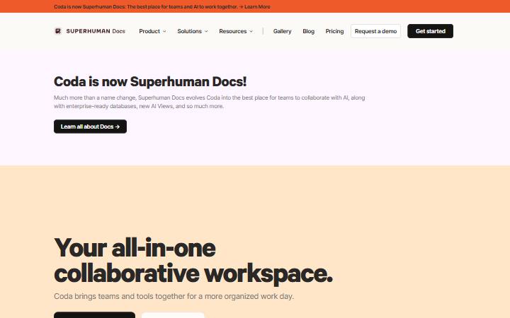 coda.io homepage as measured on October 21, 2026