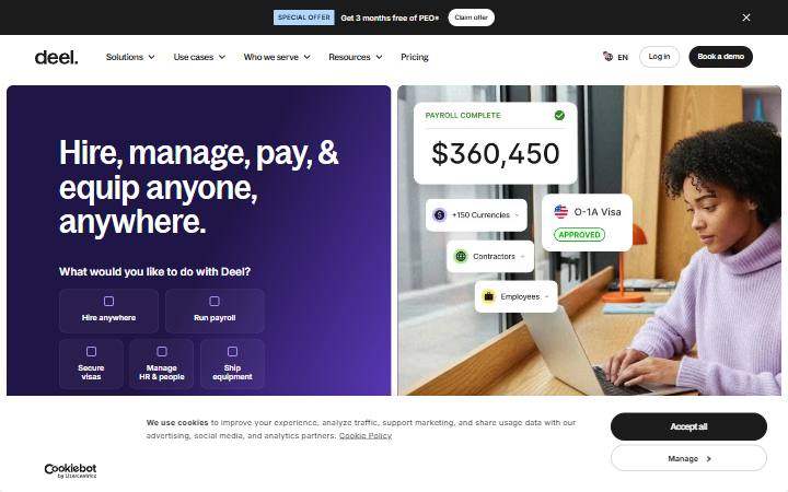 deel.com homepage as measured on October 21, 2026