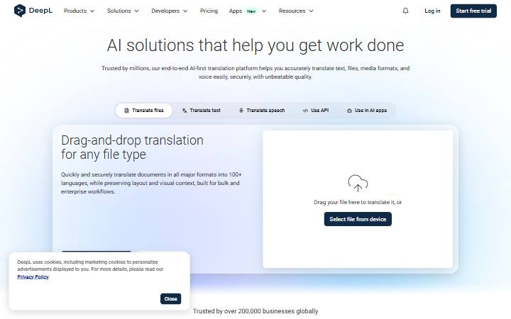 deepl.com homepage as measured on October 21, 2026