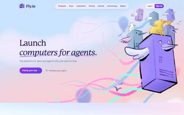 fly.io homepage