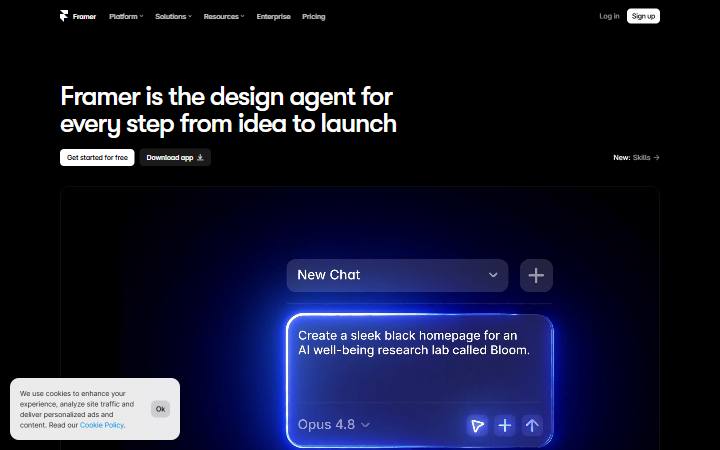 framer.com homepage as measured on October 21, 2026