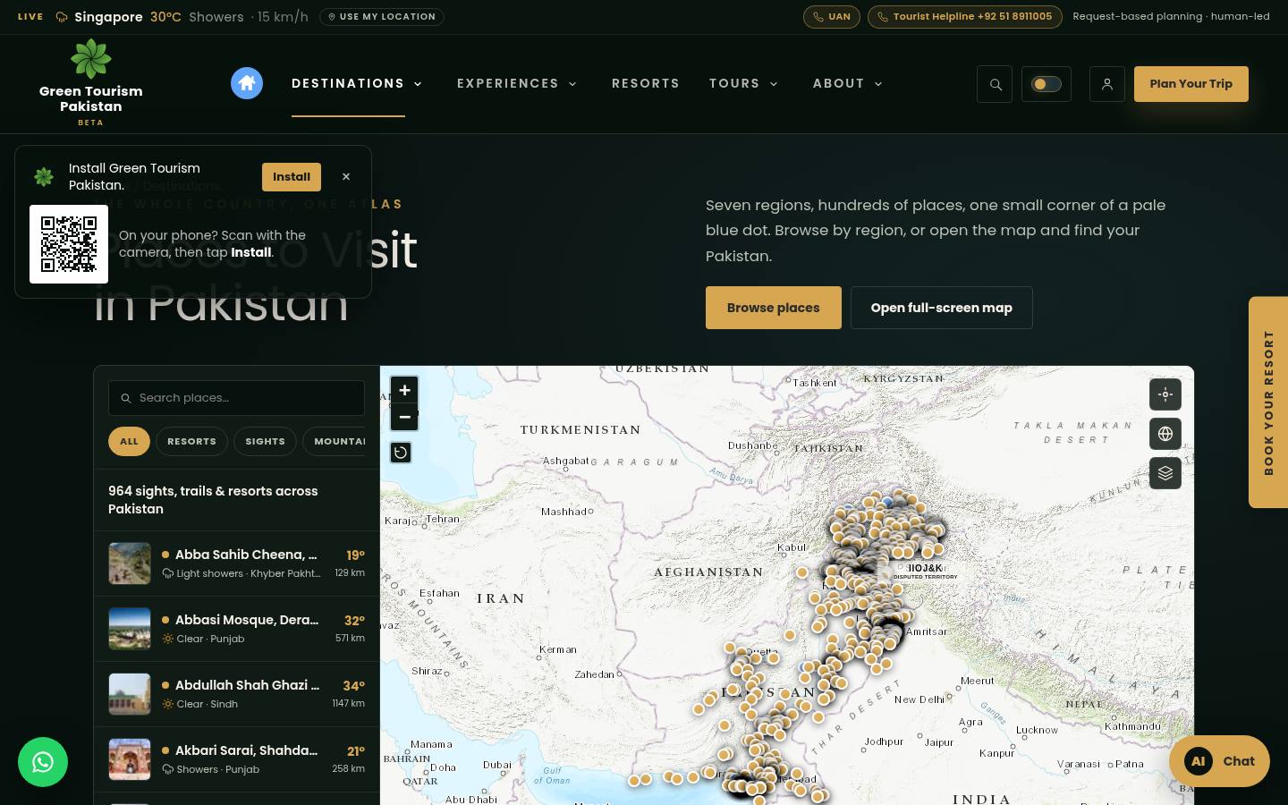 greenpaktourism.com homepage