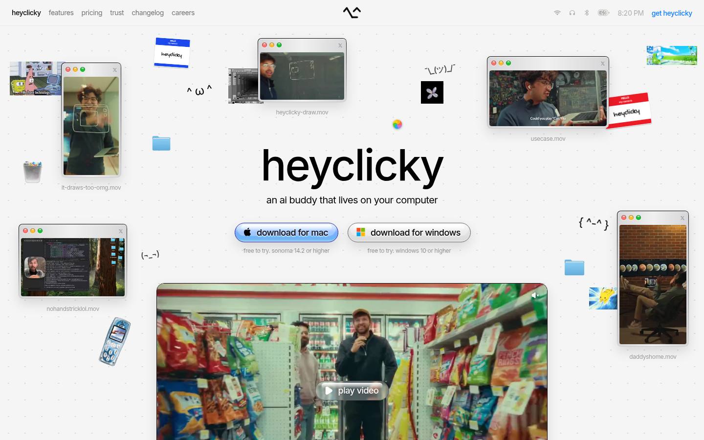 heyclicky.com homepage