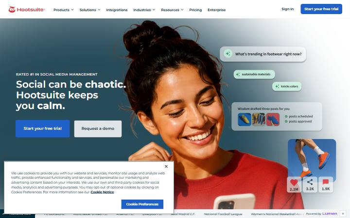 hootsuite.com homepage