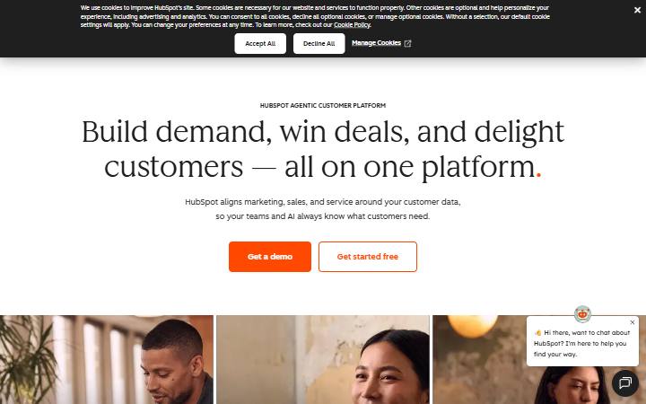 hubspot.com homepage as measured on October 21, 2026