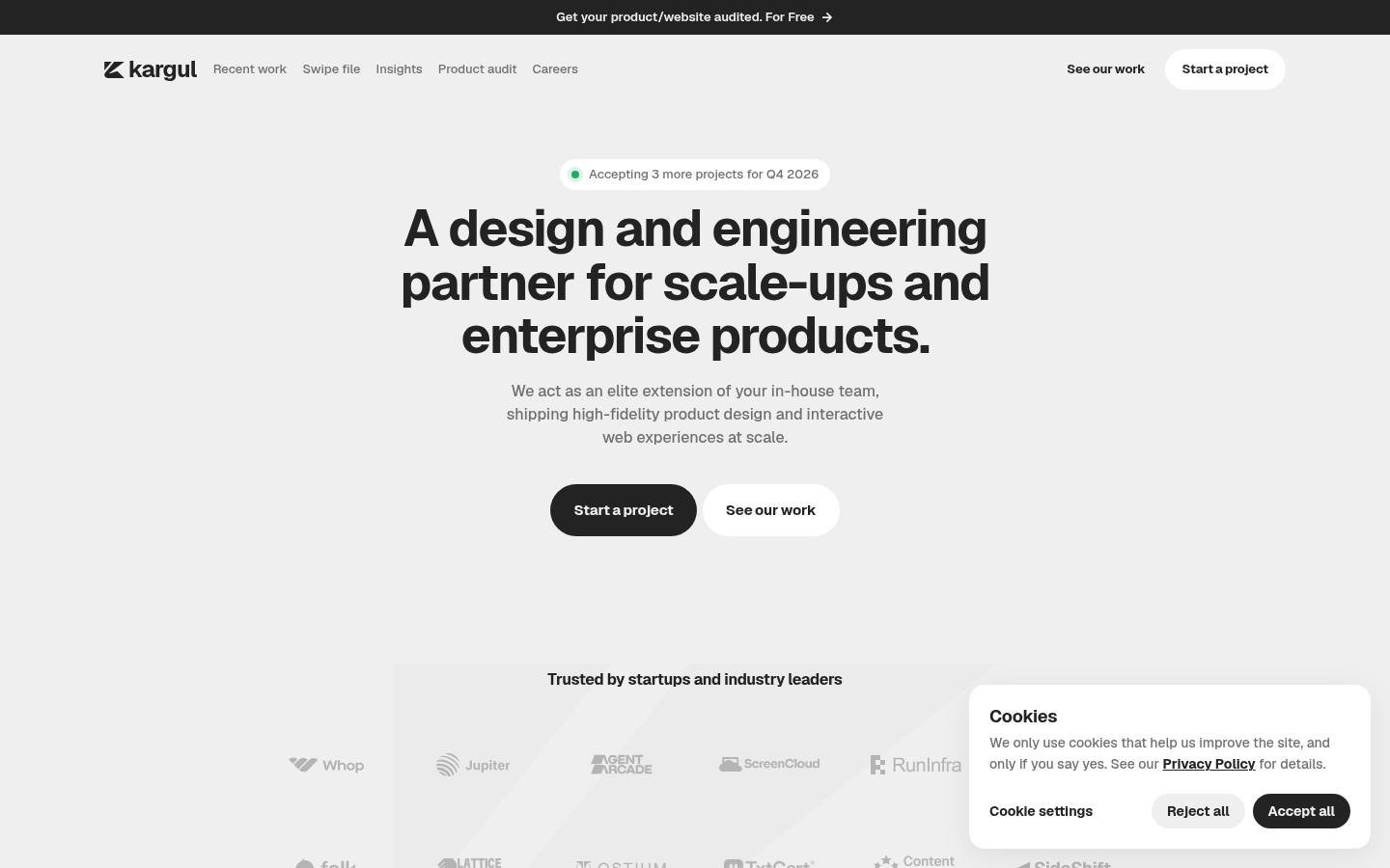 kargul.studio website (kargul.studio) as measured on October 30, 2026