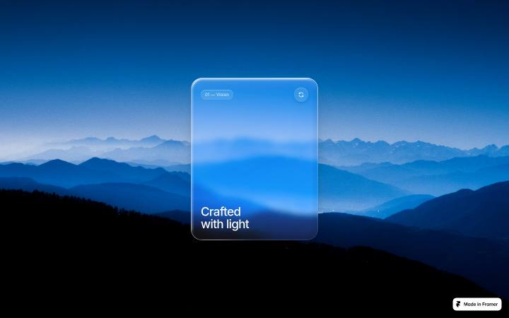 liquid-glass-flip-card.framer.website homepage as measured on October 22, 2026