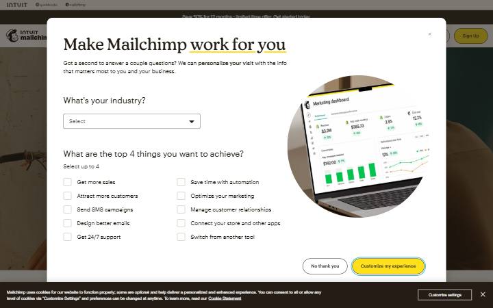 mailchimp.com homepage as measured on October 21, 2026