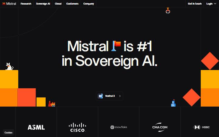 mistral.ai homepage as measured on October 21, 2026