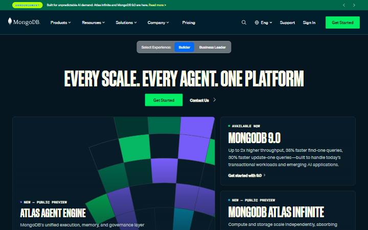 mongodb.com homepage