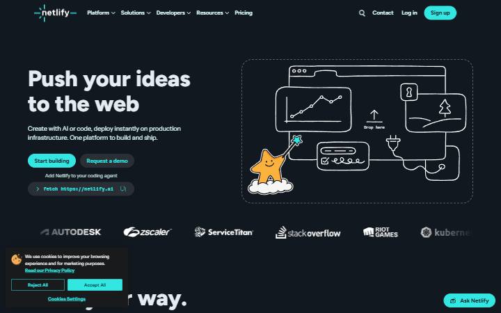 netlify.com homepage