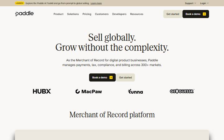 paddle.com homepage as measured on October 21, 2026