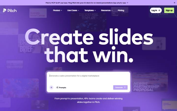 pitch.com homepage as measured on October 21, 2026