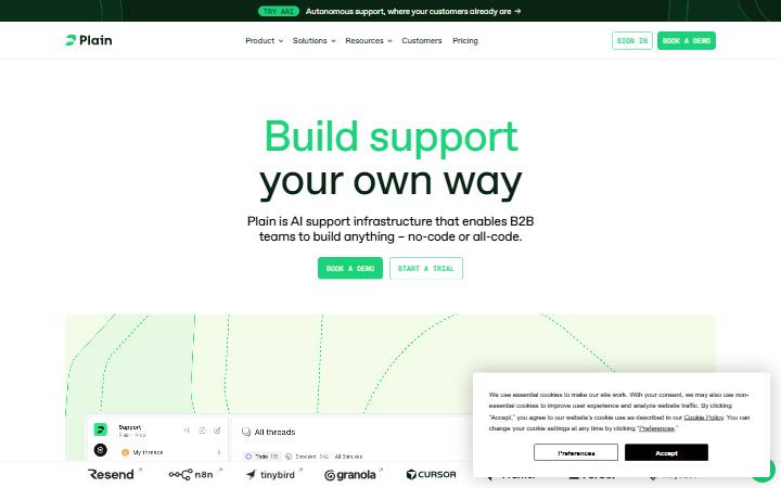 plain.com homepage as measured on October 21, 2026