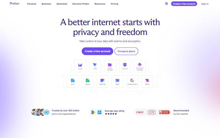 proton.me homepage