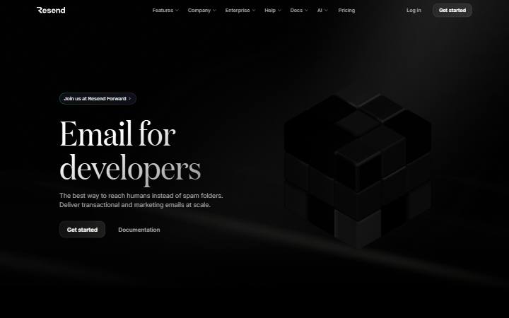 resend.com homepage as measured on October 21, 2026