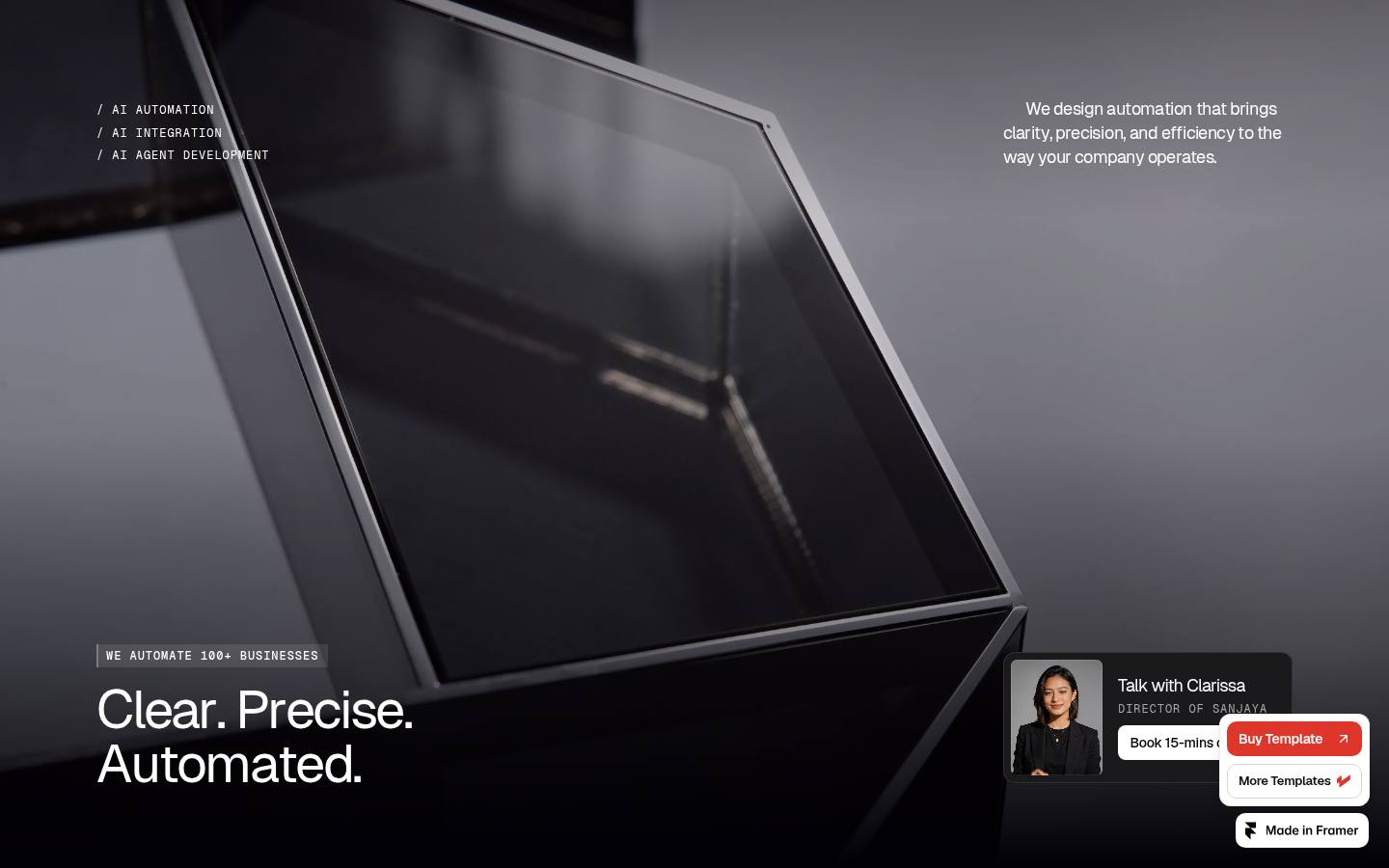 sanjaya.framer.ai homepage