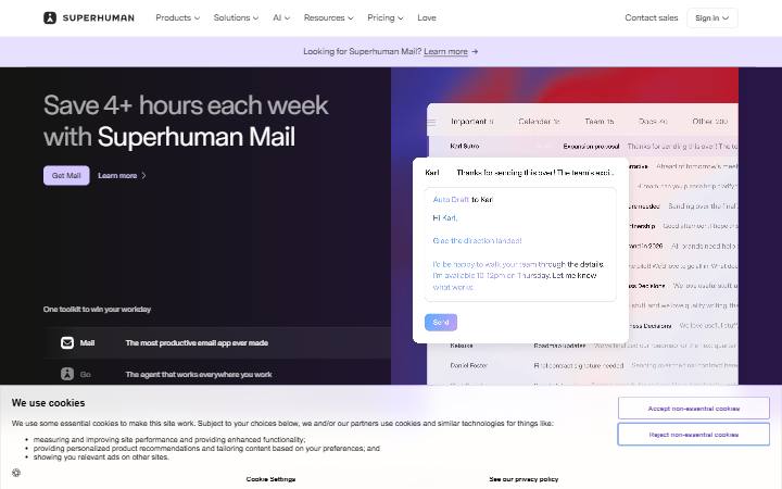 superhuman.com homepage as measured on October 21, 2026