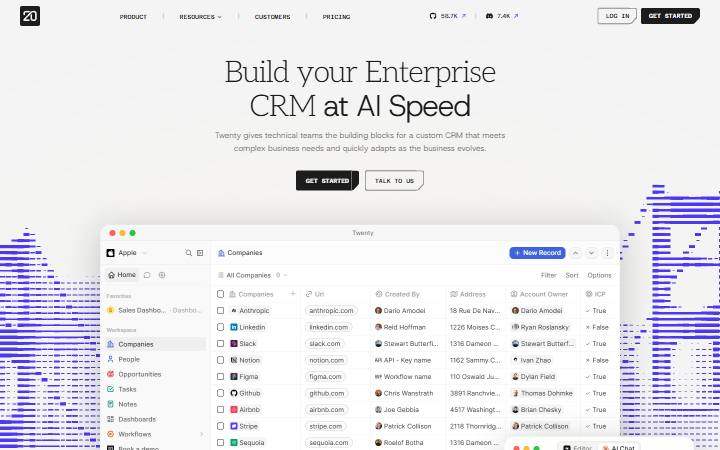 twenty.com homepage