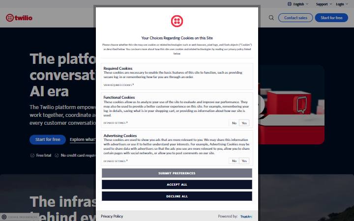 twilio.com homepage