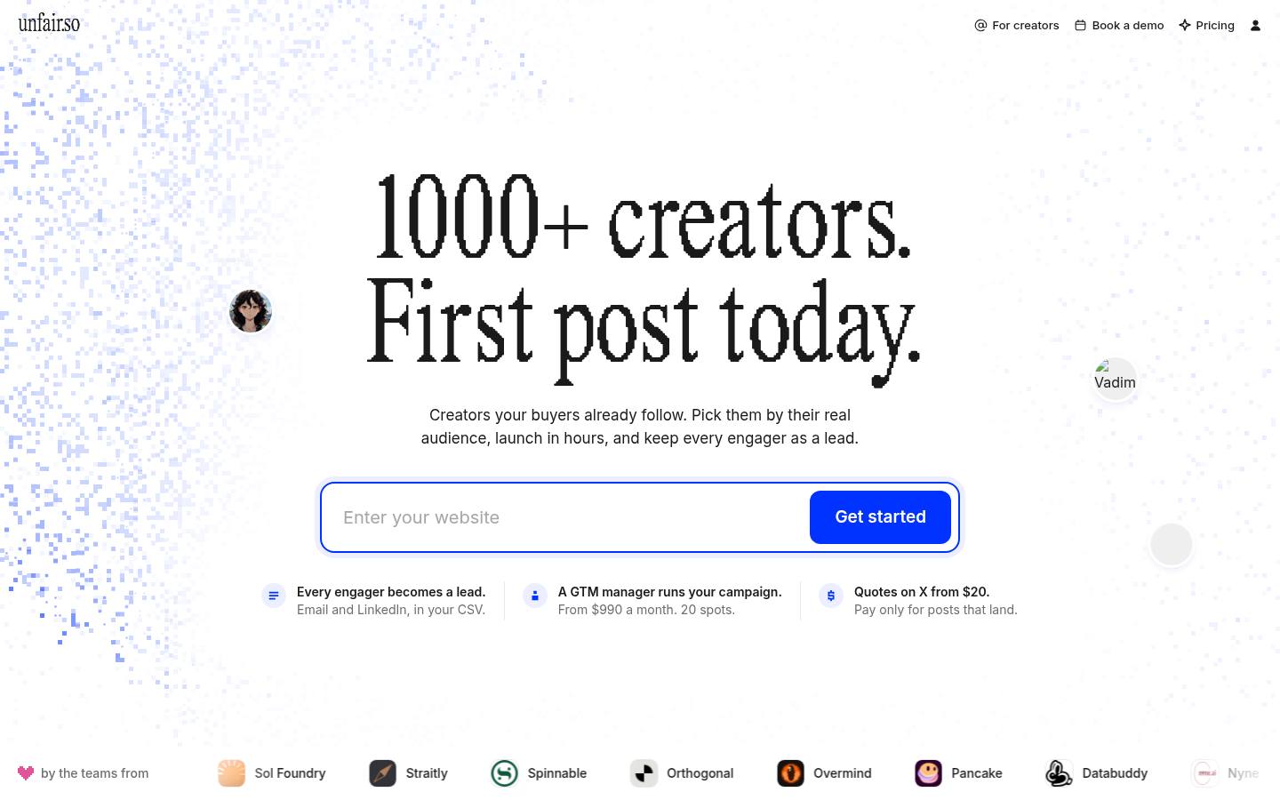 unfair.so homepage as measured on October 23, 2026