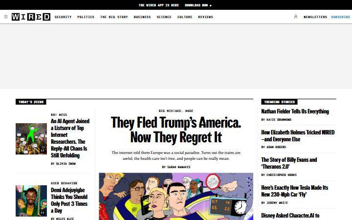 wired.com homepage