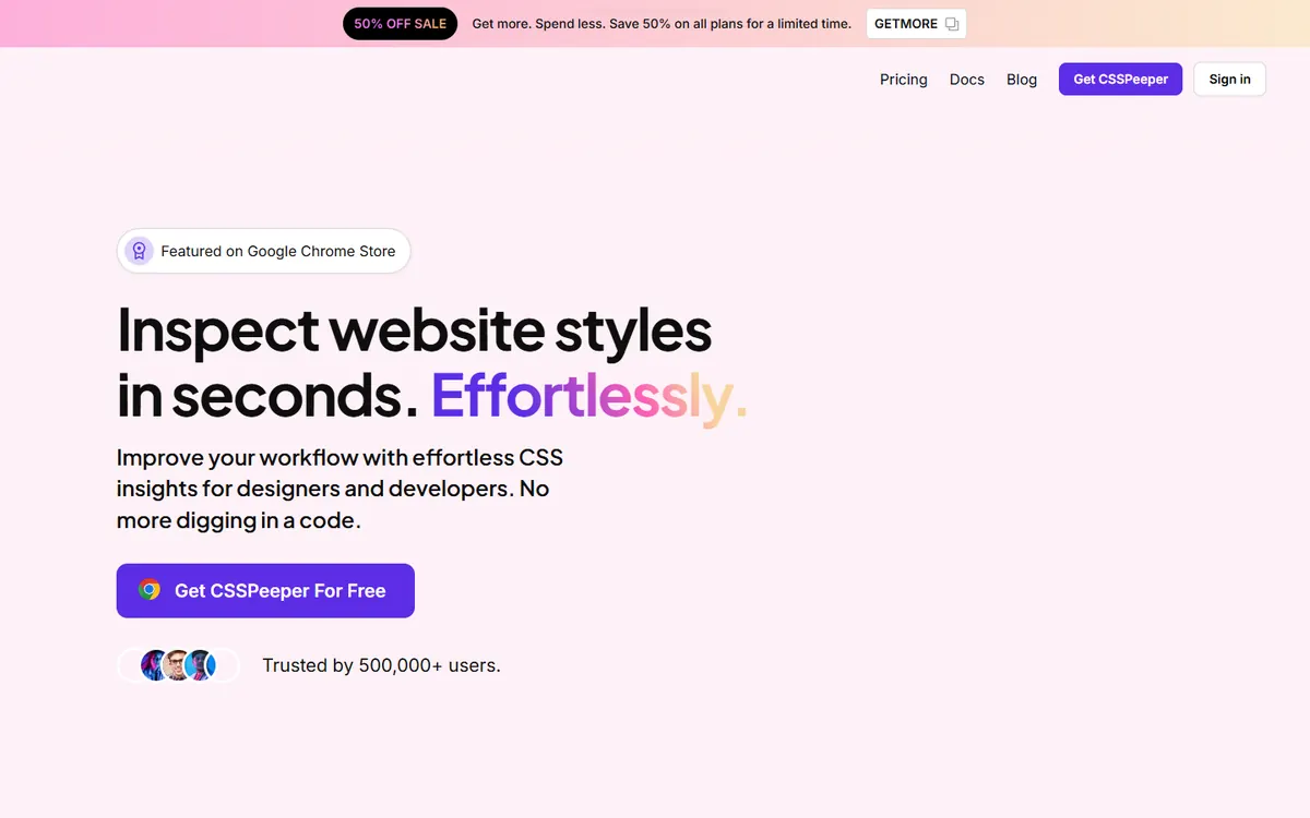 CSS Peeper’s website: “Inspect website styles in seconds”