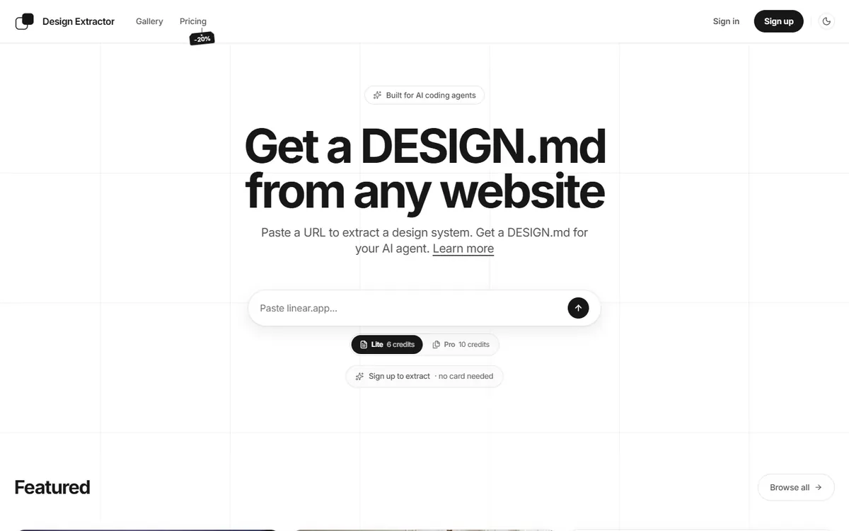 Design Extractor: “Get a DESIGN.md from any website”