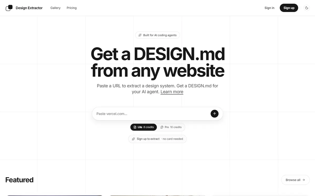Design Extractor: “Get a DESIGN.md from any website”