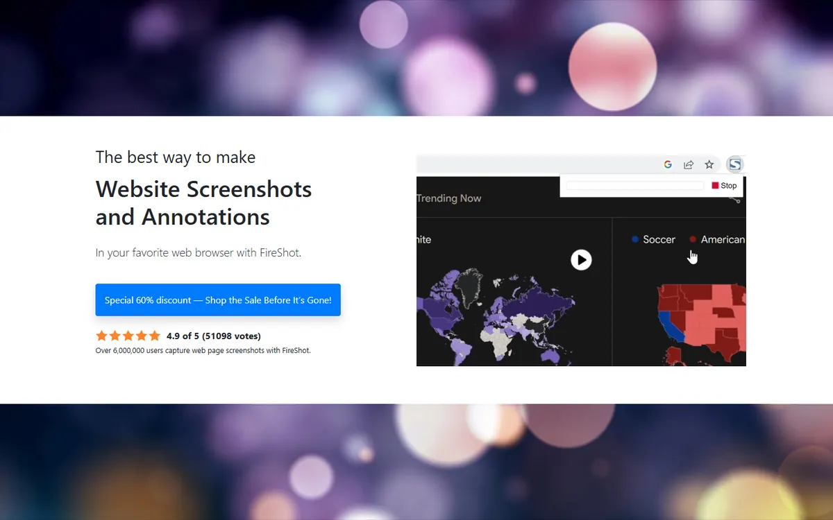 FireShot’s website: “The best way to make website screenshots and annotations”