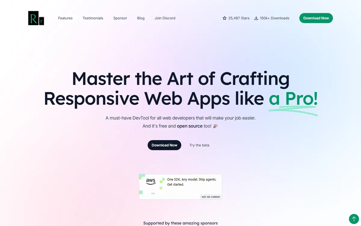 Responsively App’s website: “Master the art of crafting responsive web apps”