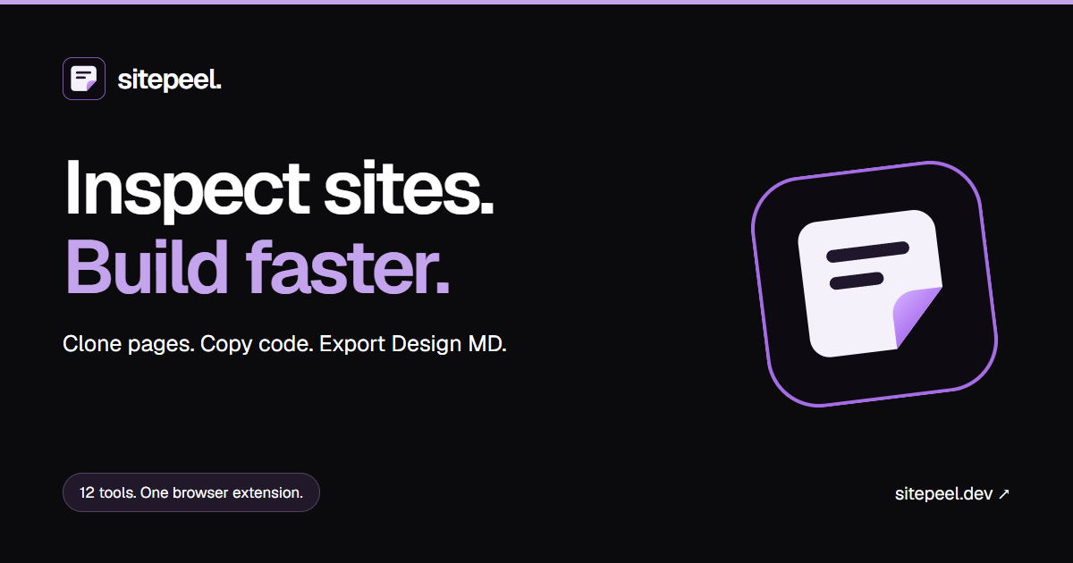 Sitepeel — Website Inspector, Cloner & Design MD