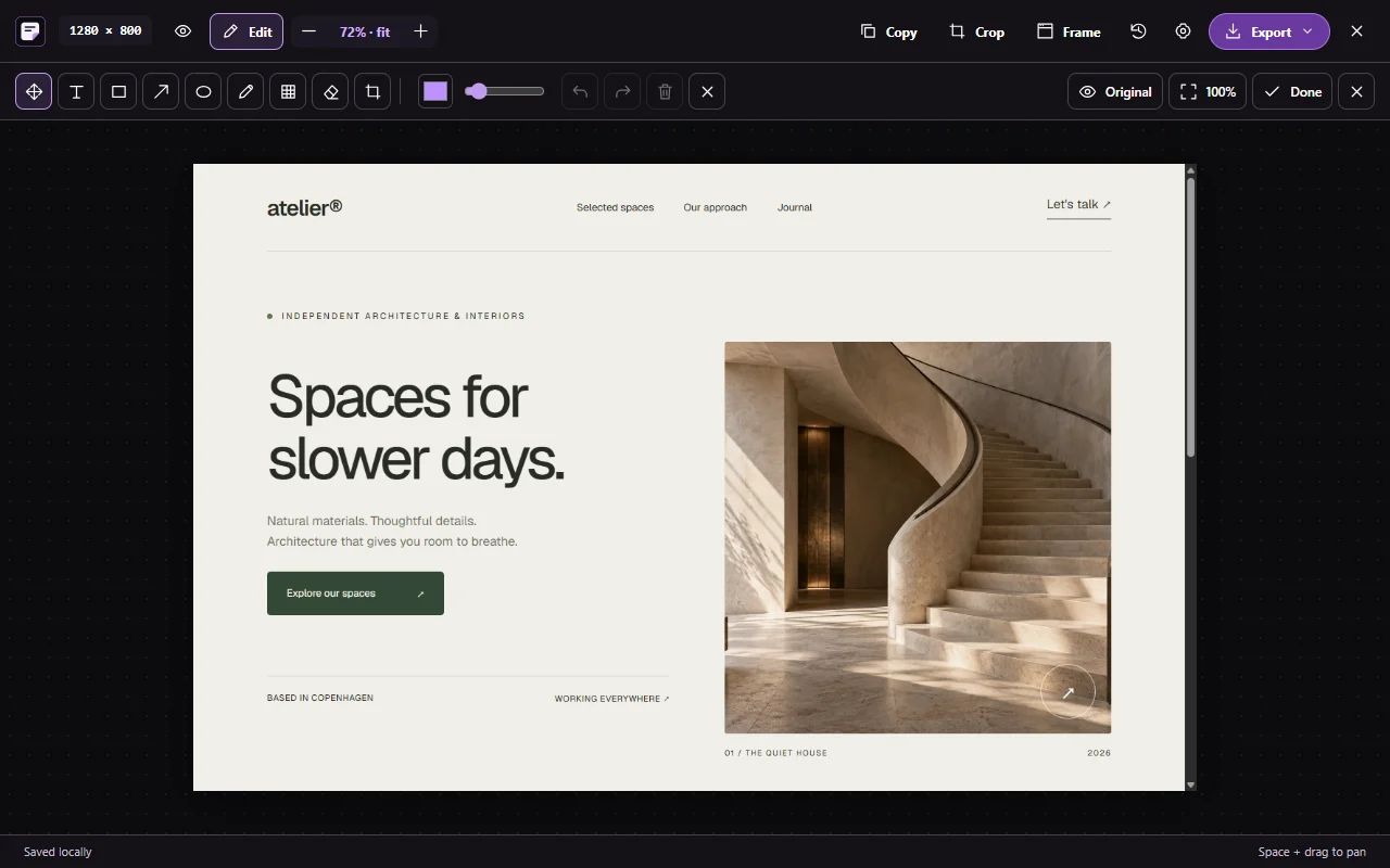 Capture. Refine. Share. Sitepeel interface