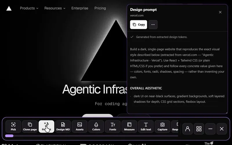 Design prompt in Sitepeel