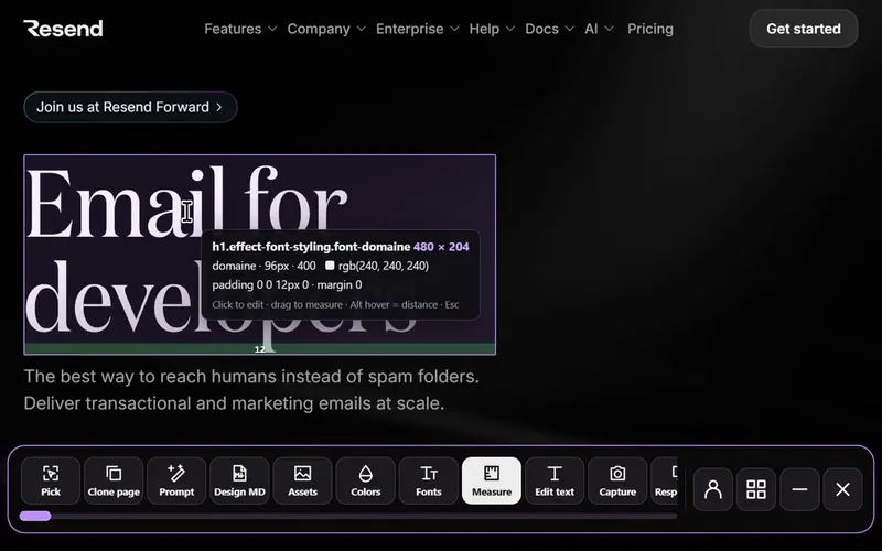 Inspect & measure in Sitepeel